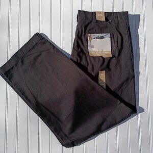CHAPS Khaki Pants Men's 38 x 32 Black True American Chino Flat Front Chinos NWT